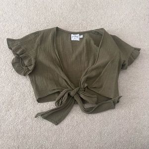 Princess Polly Green Honey Honey Tie Up Top